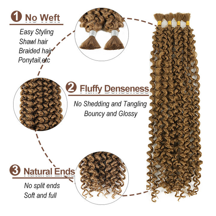 Julianna Wholesale 20inches 100g Synthetic No Weft Water Super Jerry Curly Deep Wave Bulk for Boho Braiding Hair