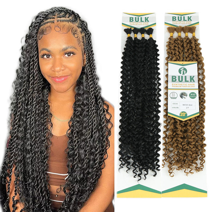 Julianna Wholesale 20inches 100g Synthetic No Weft Water Super Jerry Curly Deep Wave Bulk for Boho Braiding Hair