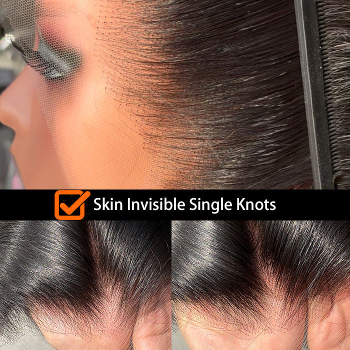 13x6 Raw Indian Lace Frontal Human Hair Wig ,Glueless HD Full Lace Wigs, Brazilian Straight Loose Deep Wig for Black Women