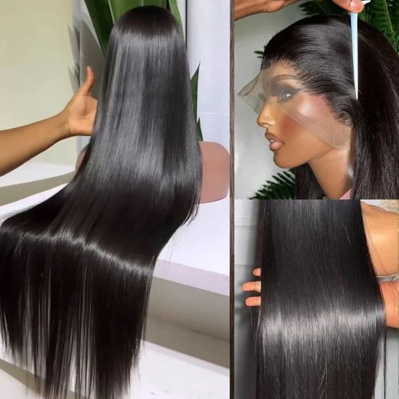 13x6 Raw Indian Lace Frontal Human Hair Wig ,Glueless HD Full Lace Wigs, Brazilian Straight Loose Deep Wig for Black Women